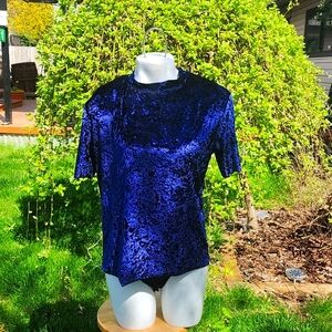 Cobalt blue crush velvet T